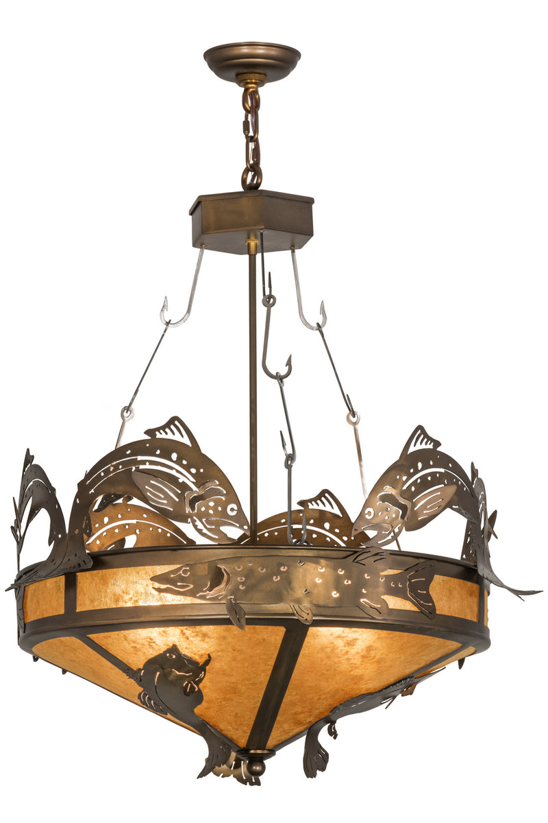 Meyda Tiffany 50163 Two Light Inverted Pendant, Antique Copper