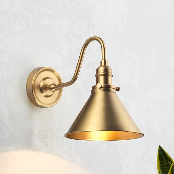Lucas + McKearn EL/PV1 AB One Light Wall Sconce, Aged Brass