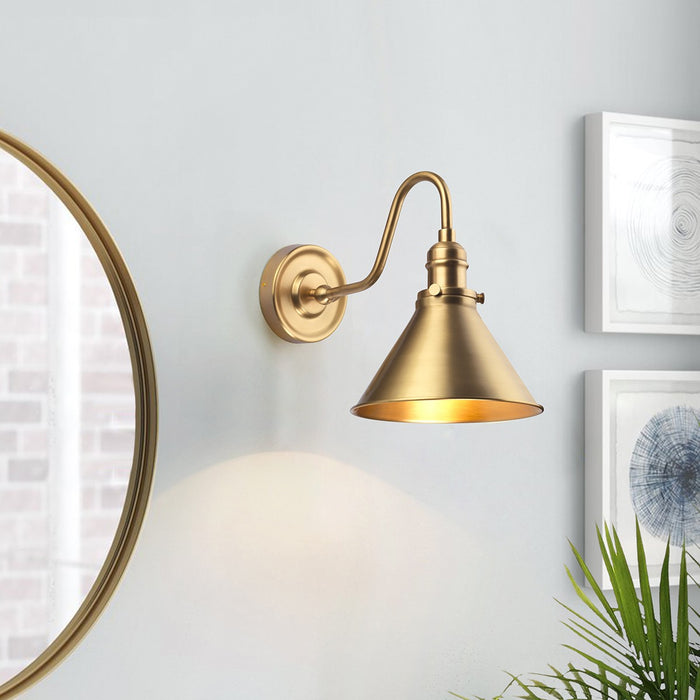 Lucas + McKearn EL/PV1 AB One Light Wall Sconce, Aged Brass
