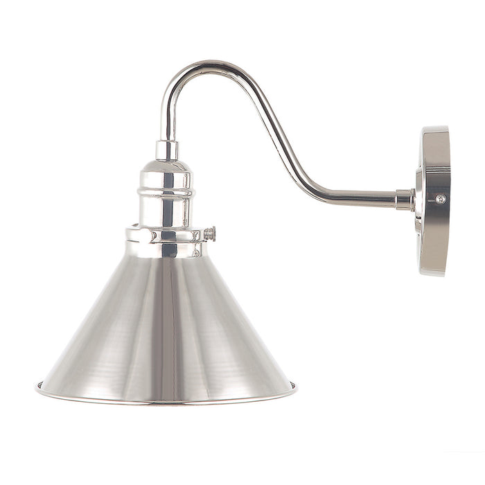 Lucas + McKearn EL/PV1 PN One Light Wall Sconce, Polished Nickel