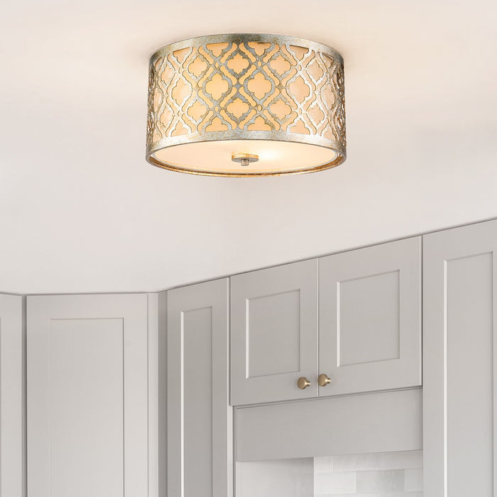 Lucas + McKearn GN/ARABELLA/F Two Light Flush Mount, Distressed Gold