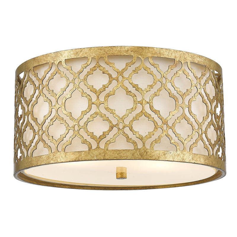 Lucas + McKearn GN/ARABELLA/F Two Light Flush Mount, Distressed Gold