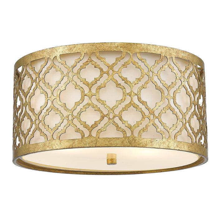 Lucas + McKearn GN/ARABELLA/F Two Light Flush Mount, Distressed Gold