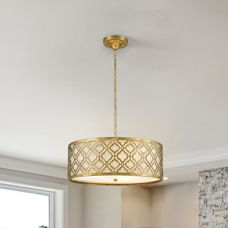 Lucas + McKearn GN/ARABELLA/P/L Three Light Pendant/Semi Flush, Distressed Gold
