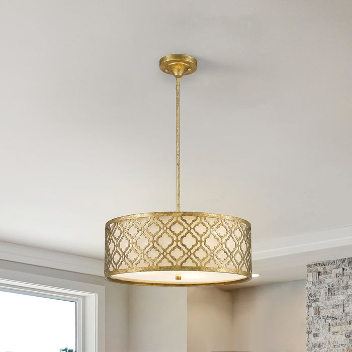 Lucas + McKearn GN/ARABELLA/P/L Three Light Pendant/Semi Flush, Distressed Gold