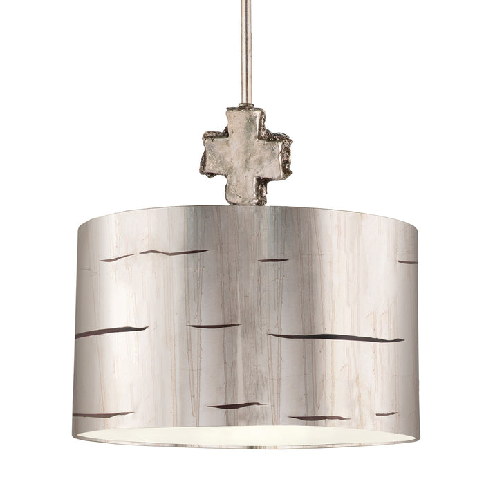 Lucas + McKearn PD1052 One Light Pendant, Silver Leaf/Glaze