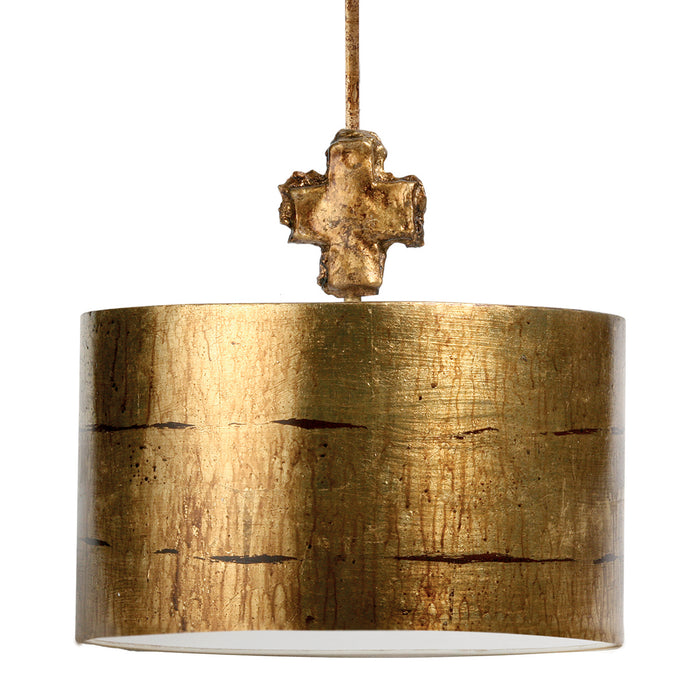 Lucas + McKearn PD1053 One Light Pendant, Gold Leaf and Glaze