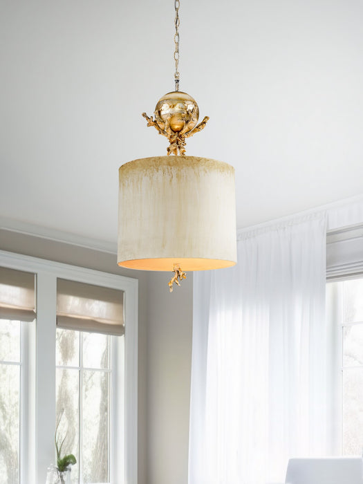 Lucas + McKearn PD1184 One Light Pendant, Putty Patina/Silver Leaf