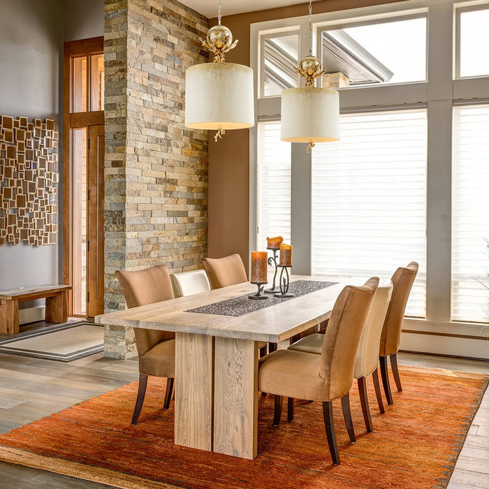 Lucas + McKearn PD1184 One Light Pendant, Putty Patina/Silver Leaf