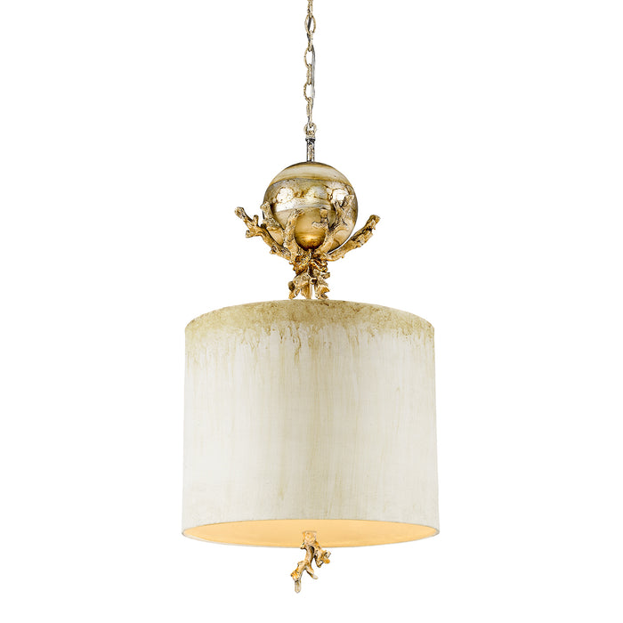 Lucas + McKearn PD1184 One Light Pendant, Putty Patina/Silver Leaf