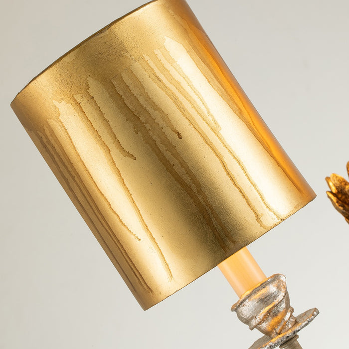 Lucas + McKearn SC1027-2 Two Light Wall Sconce, Black/Cream W/Gold Leaf