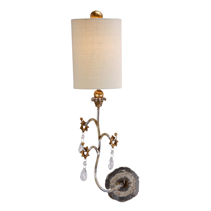 Lucas + McKearn SC1038-S One Light Wall Sconce, Cream Patina W/Silver/Gold