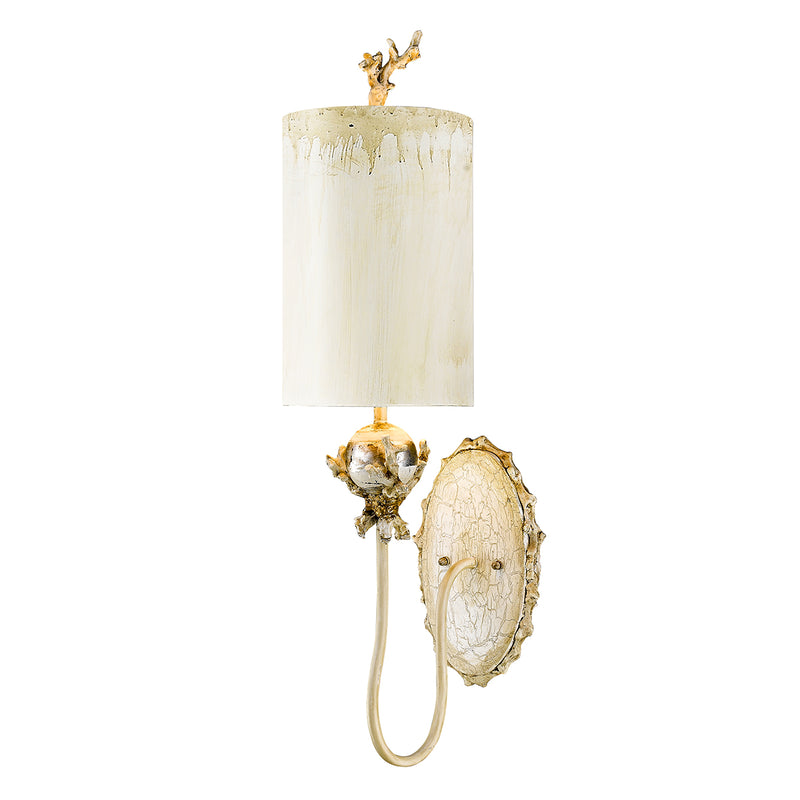 Lucas + McKearn SC1238 One Light Wall Sconce, Putty Patina/Silver Leaf