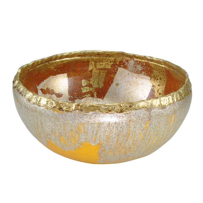 Lucas + McKearn SI1124 Bowl, Gold/Silver Leaf
