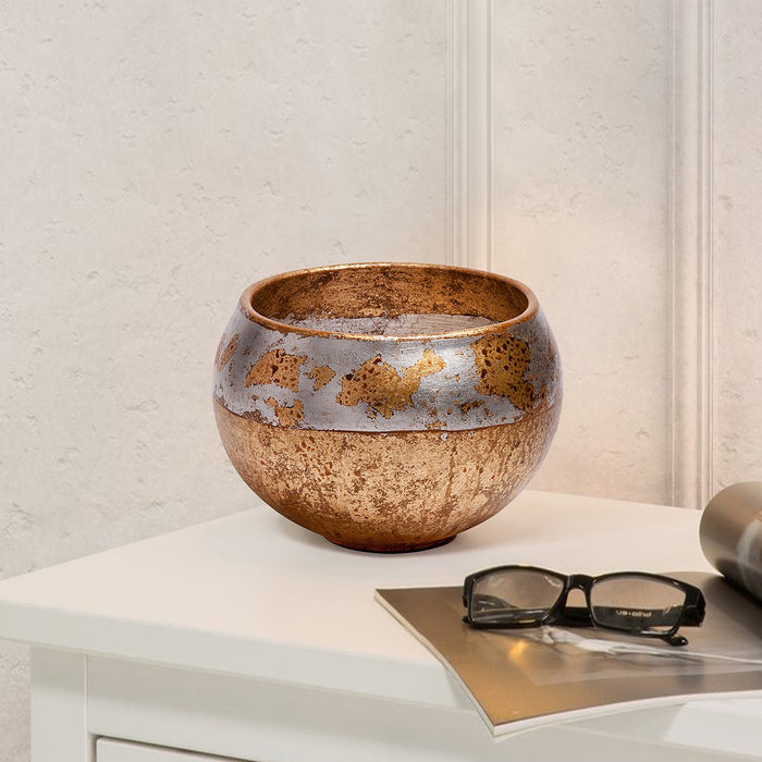 Lucas + McKearn SI-B1208 Bowl, Gold/Silver Leaf