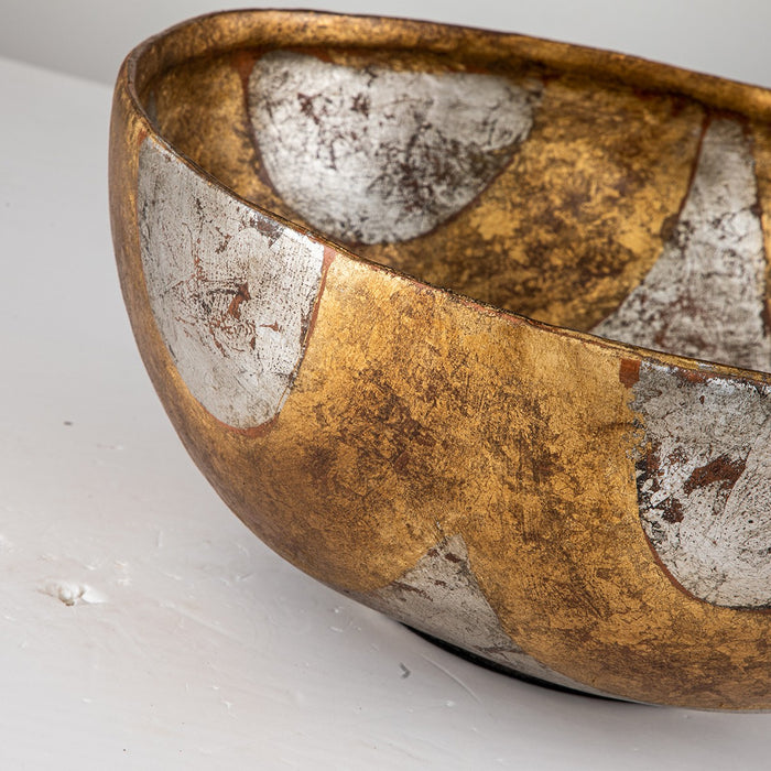 Lucas + McKearn SI-B1209 Bowl, Gold/Silver Leaf