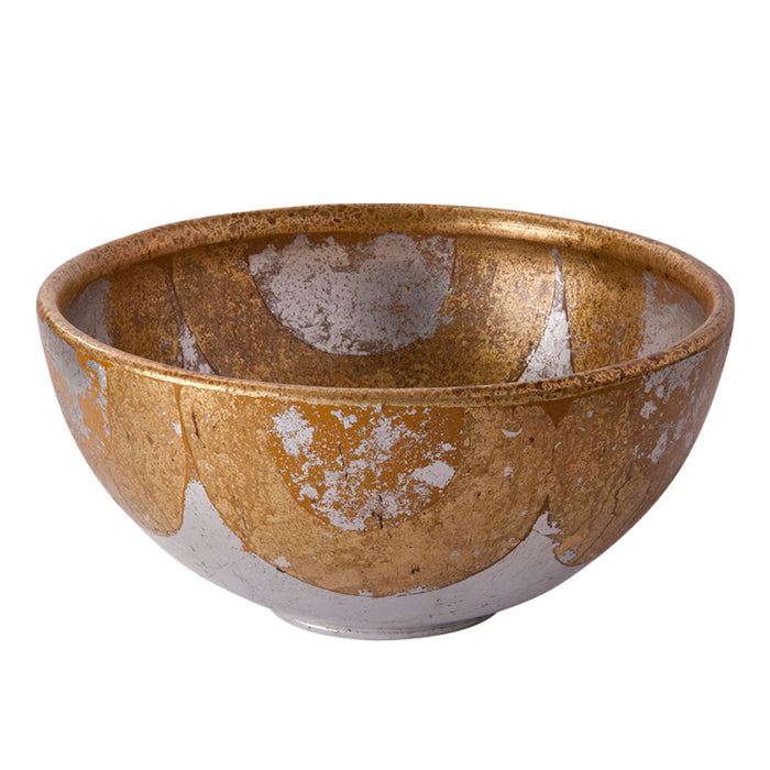 Lucas + McKearn SI-B1209 Bowl, Gold/Silver Leaf
