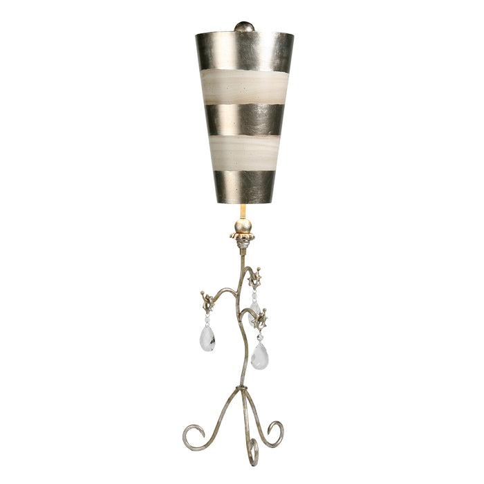 Lucas + McKearn TA1039 One Light Table Lamp, Cream/Silver Parchment Tapered Shade