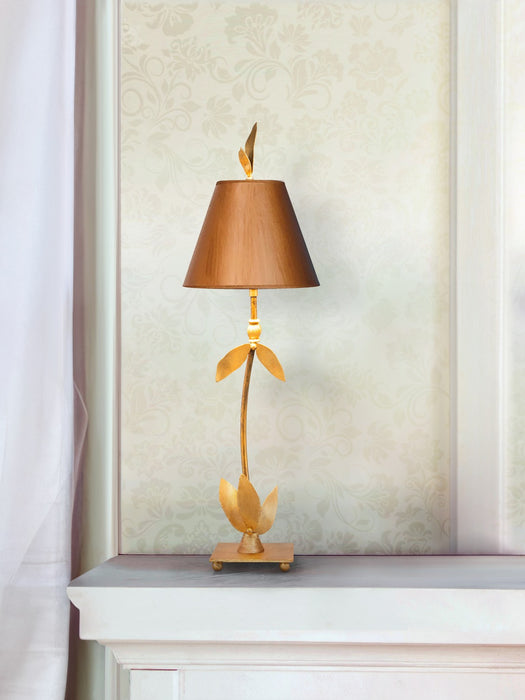 Lucas + McKearn TA1183 One Light Buffet Lamp, Gold Leaf/Base W/Leaf
