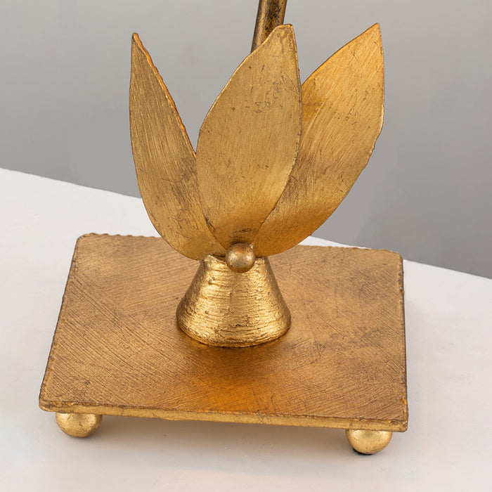 Lucas + McKearn TA1183 One Light Buffet Lamp, Gold Leaf/Base W/Leaf