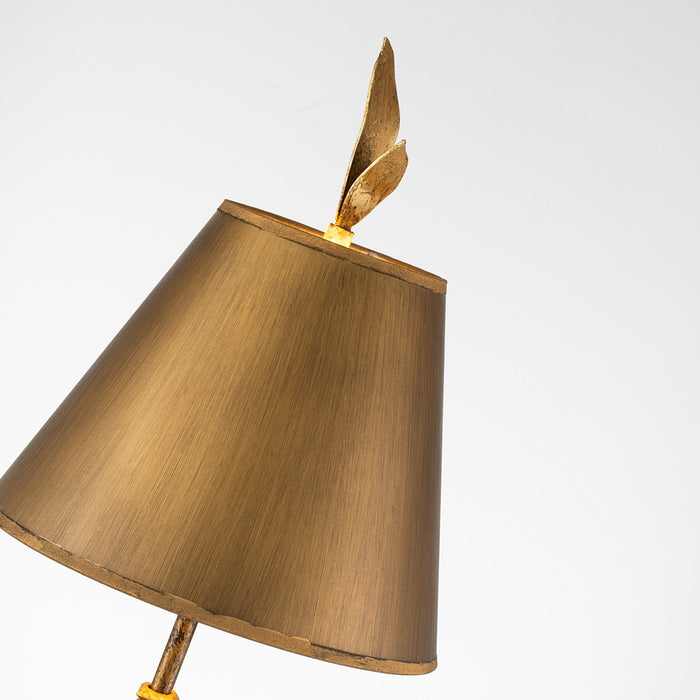 Lucas + McKearn TA1183 One Light Buffet Lamp, Gold Leaf/Base W/Leaf