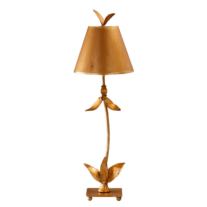 Lucas + McKearn TA1183 One Light Buffet Lamp, Gold Leaf/Base W/Leaf