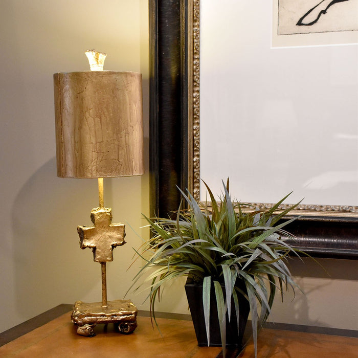 Lucas + McKearn TA1233 One Light Table Lamp, Gold Leaf