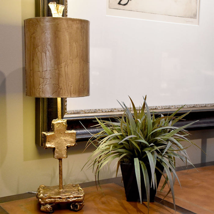 Lucas + McKearn TA1233 One Light Table Lamp, Gold Leaf