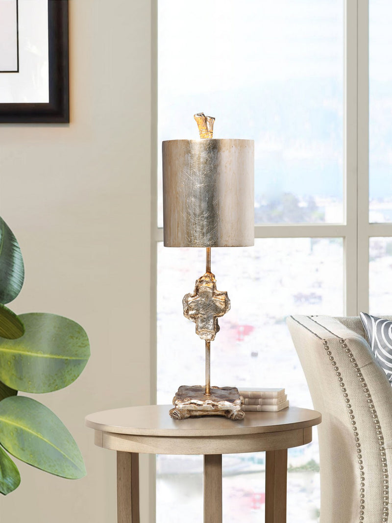 Lucas + McKearn TA1234 One Light Table Lamp, Silver Leaf