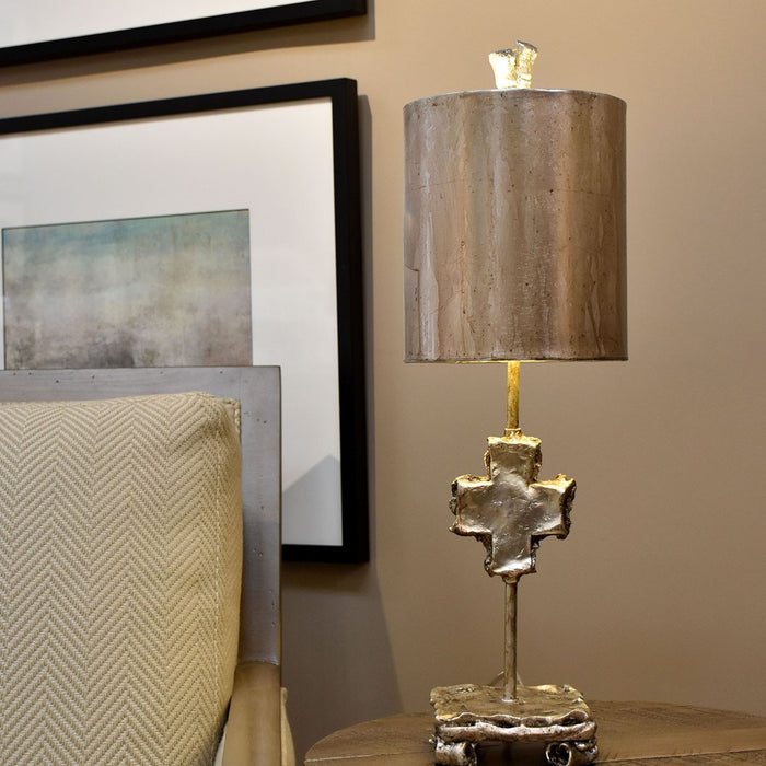 Lucas + McKearn TA1234 One Light Table Lamp, Silver Leaf