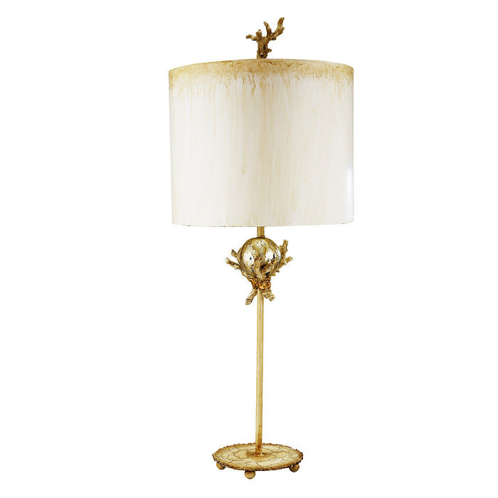 Lucas + McKearn TA1239 One Light Table Lamp, Putty/Stem W/Silver Leaf Orb