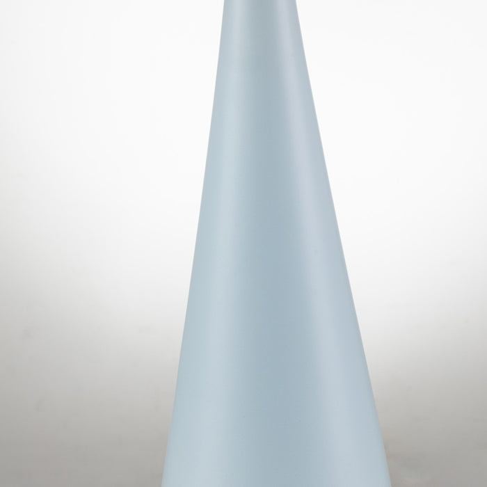 Lucas + McKearn TA1259 One Light Table Lamp, Le Ciel Blue Cone W/Gold Leafed Anemone
