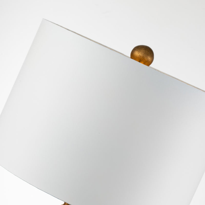 Lucas + McKearn TA1260 One Light Table Lamp, French White Cone W/Gold Leafed Anemone