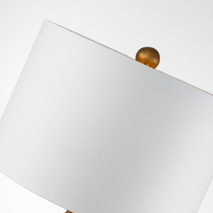 Lucas + McKearn TA1260 One Light Table Lamp, French White Cone W/Gold Leafed Anemone
