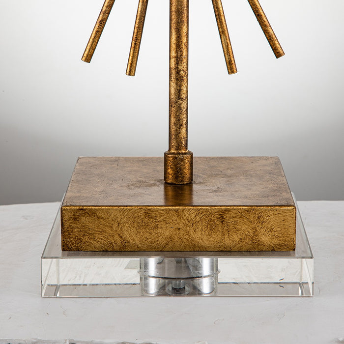 Lucas + McKearn TLM-1009 One Light Buffet Lamp, Distressed Gold Steel