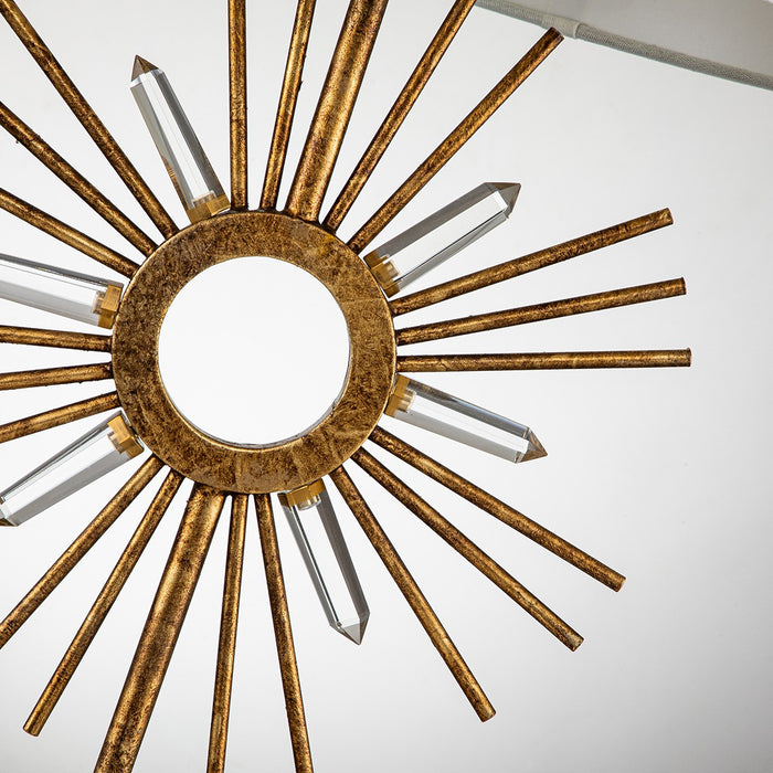 Lucas + McKearn TLM-1009 One Light Buffet Lamp, Distressed Gold Steel