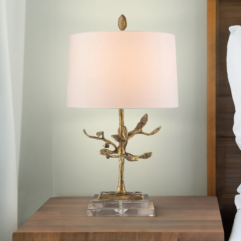 Lucas + McKearn TLM-1033 One Light Buffet Lamp, Distressed Gold Cast Metal
