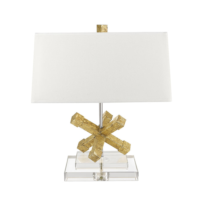 Lucas + McKearn TLW-1008 One Light Table Lamp, Distressed Gold Body, Chrome, Crystal