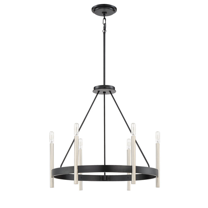 Quoizel ATH5006K Six Light Chandelier, Mystic Black