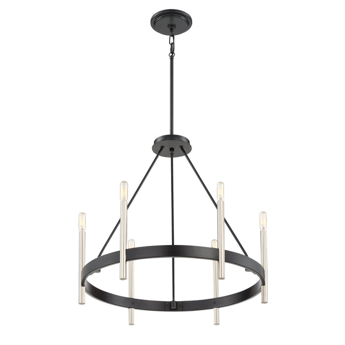 Quoizel ATH5006K Six Light Chandelier, Mystic Black