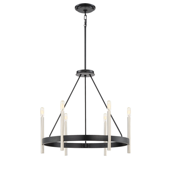 Quoizel ATH5006K Six Light Chandelier, Mystic Black