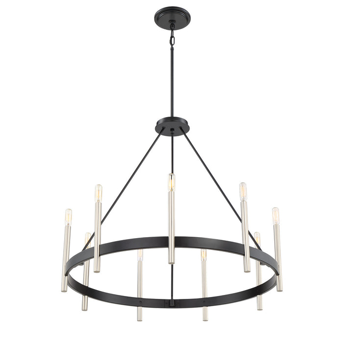 Quoizel ATH5009K Nine Light Chandelier, Mystic Black