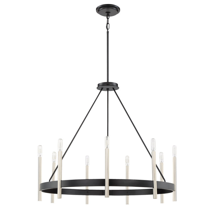 Quoizel ATH5009K Nine Light Chandelier, Mystic Black