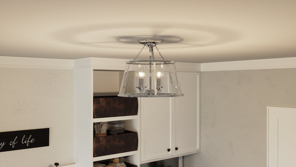 Quoizel BAW1716PK Four Light Semi-Flush Mount, Polished Nickel