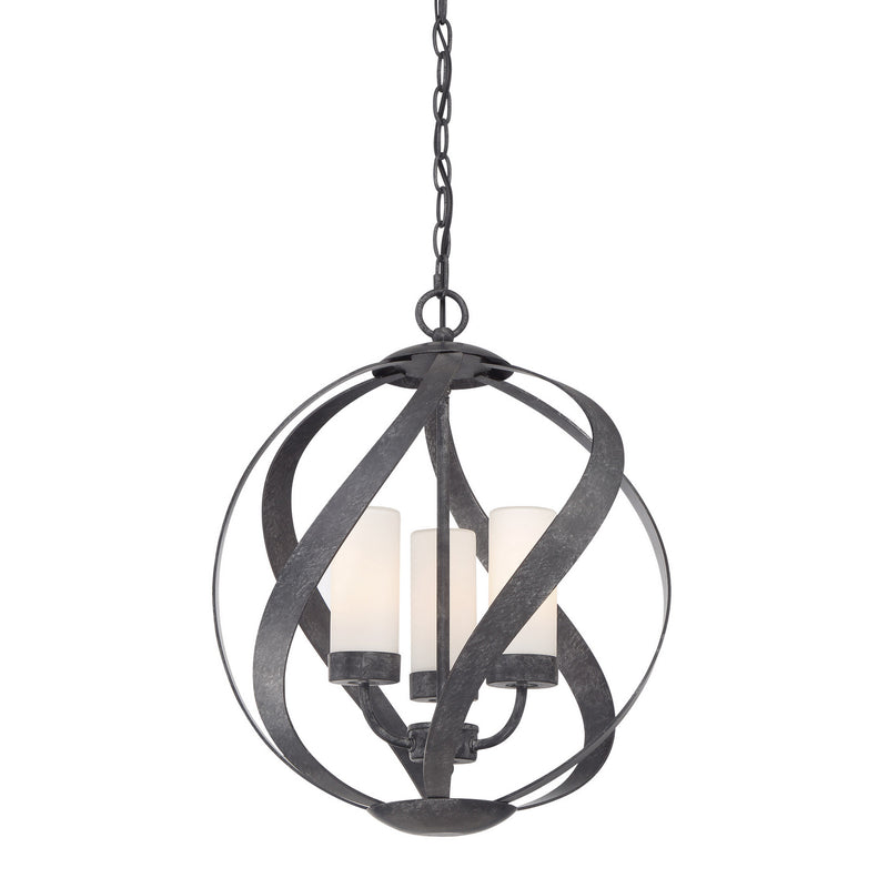 Quoizel BMS2816OK Three Light Pendant, Old Black Finish