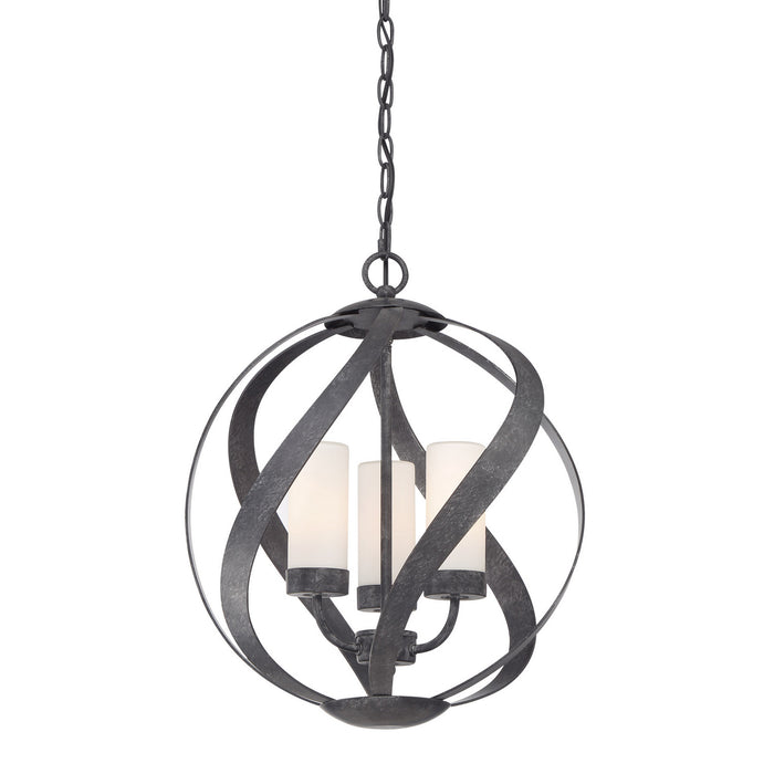 Quoizel BMS2816OK Three Light Pendant, Old Black Finish