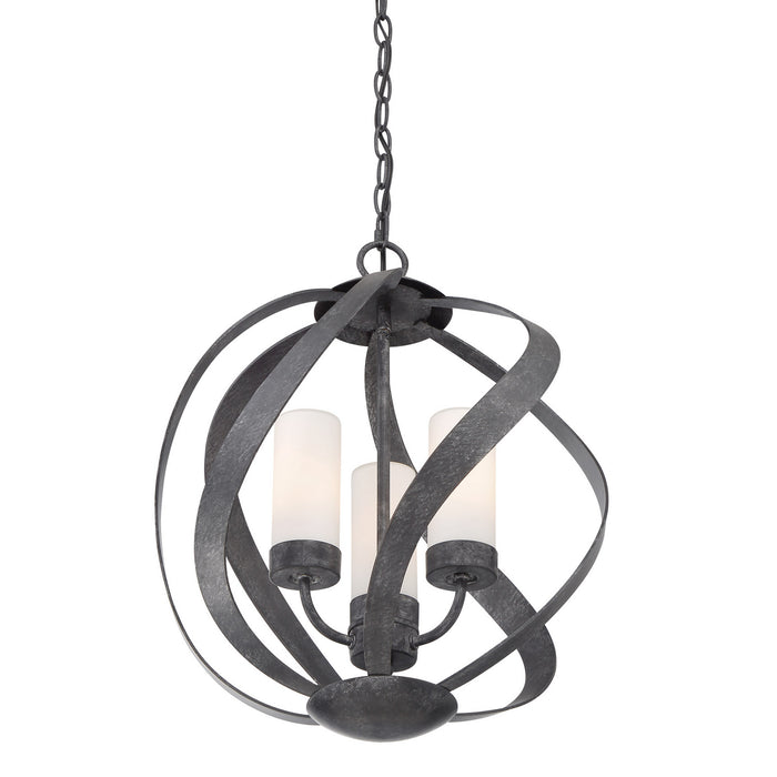 Quoizel BMS2816OK Three Light Pendant, Old Black Finish