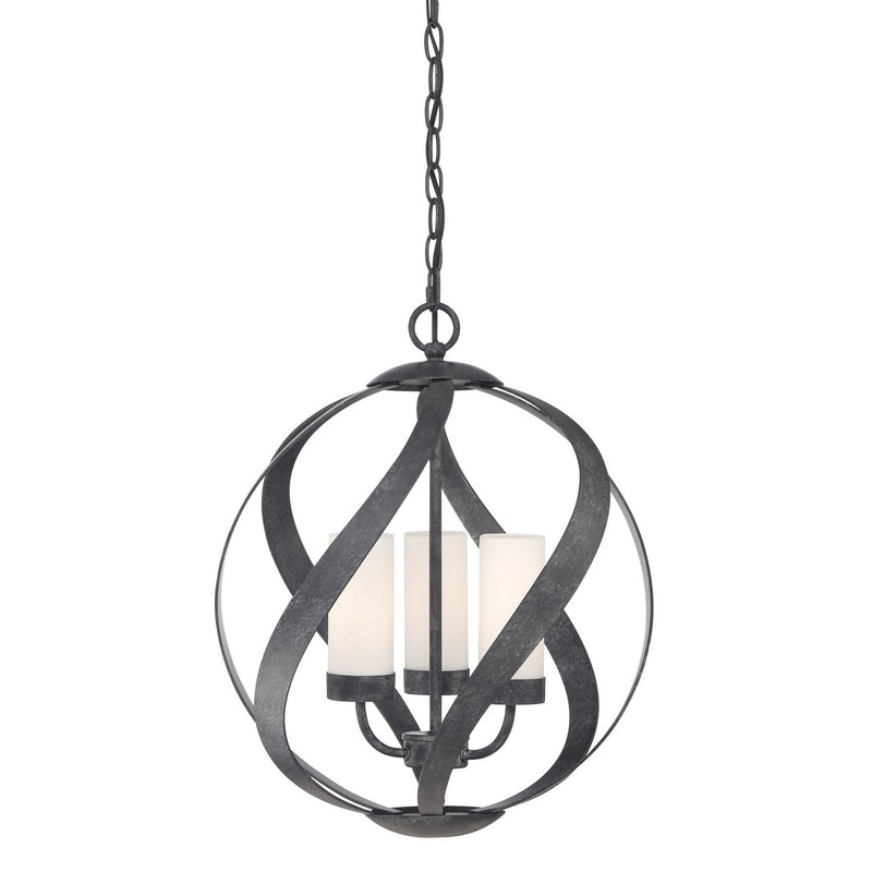 Quoizel BMS2816OK Three Light Pendant, Old Black Finish
