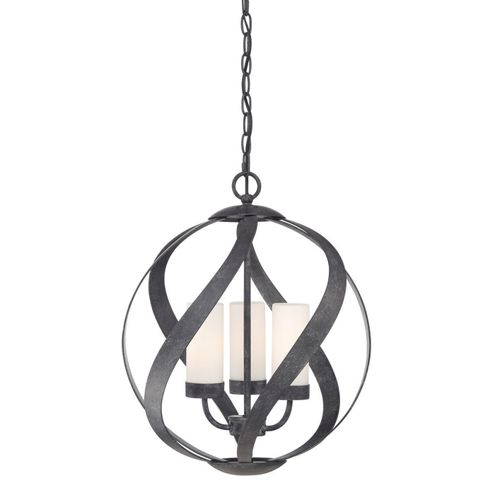 Quoizel BMS2816OK Three Light Pendant, Old Black Finish