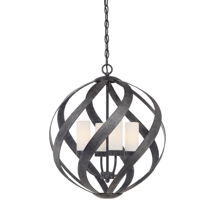 Quoizel BMS2820OK Four Light Pendant, Old Black Finish